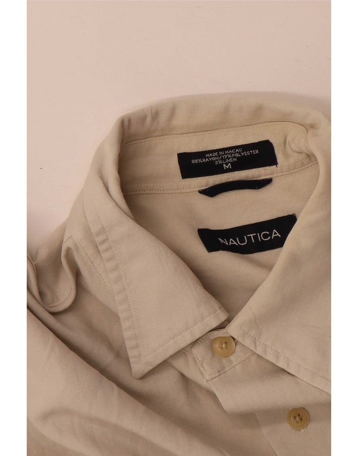 Camisa masculina Nautica rayon bege médio