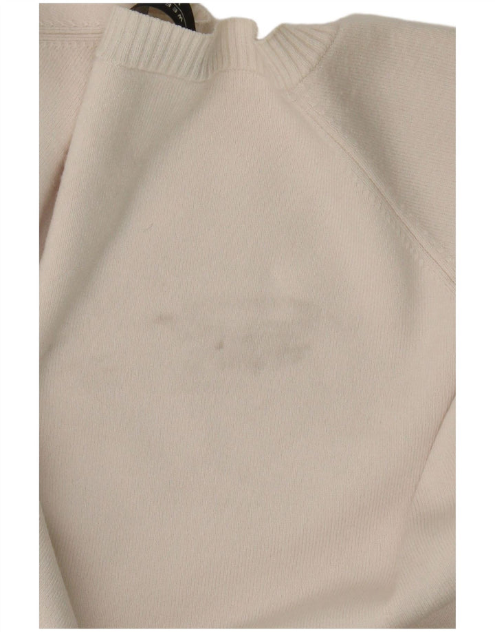Suéter feminino Max Mara com gola redonda UK 14 Médio Off White