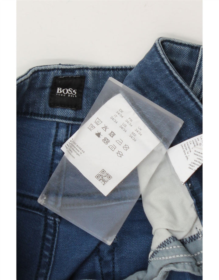 Hugo Boss Masculino Slim Jeans W34 L34 Azul Algodão