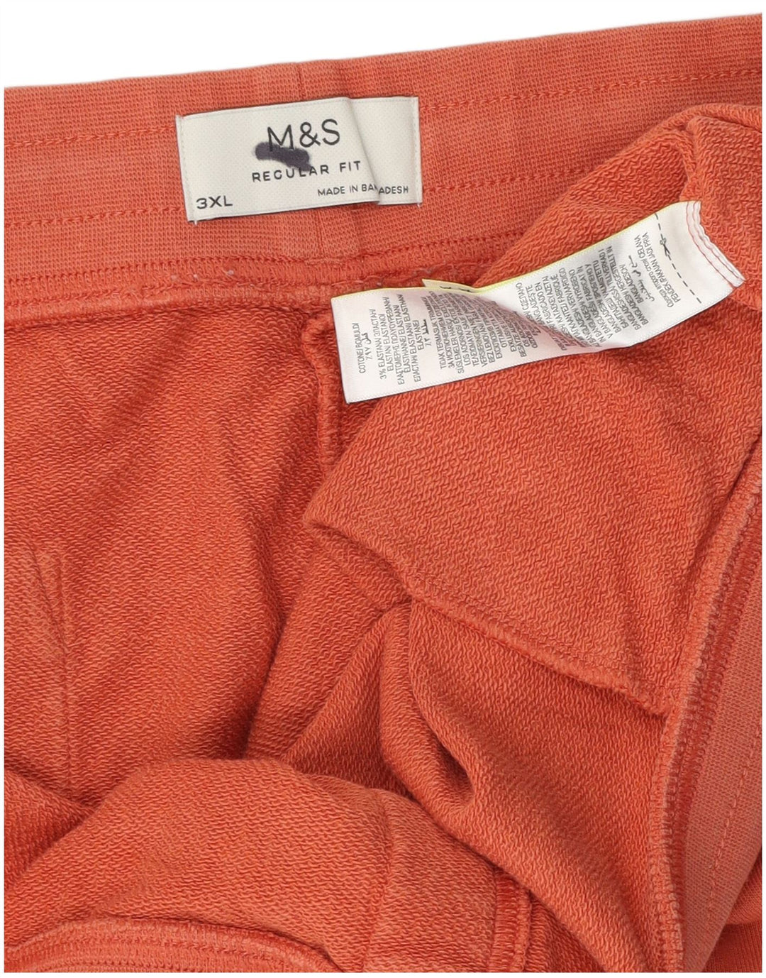 Shorts esportivos masculinos Marks & Spencer Regular Fit 3XL algodão laranja