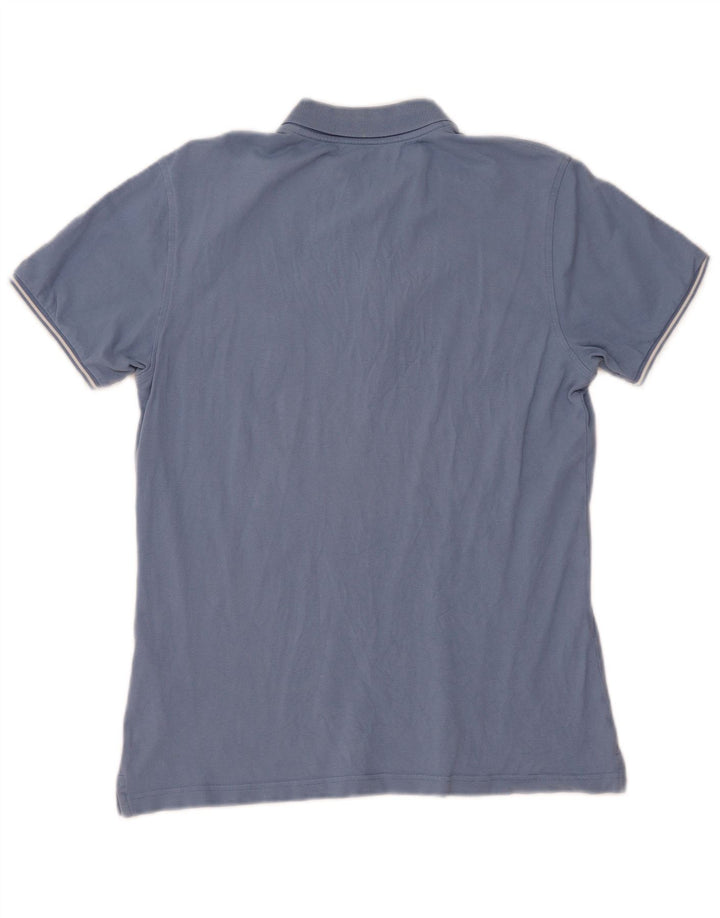 Camisa polo masculina Fay grande algodão azul