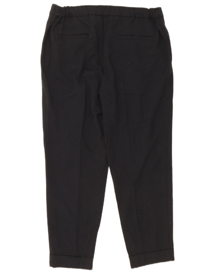 Calça feminina Marks & Spencer Slim Cropped UK 12 Médio W30 L25 Preta