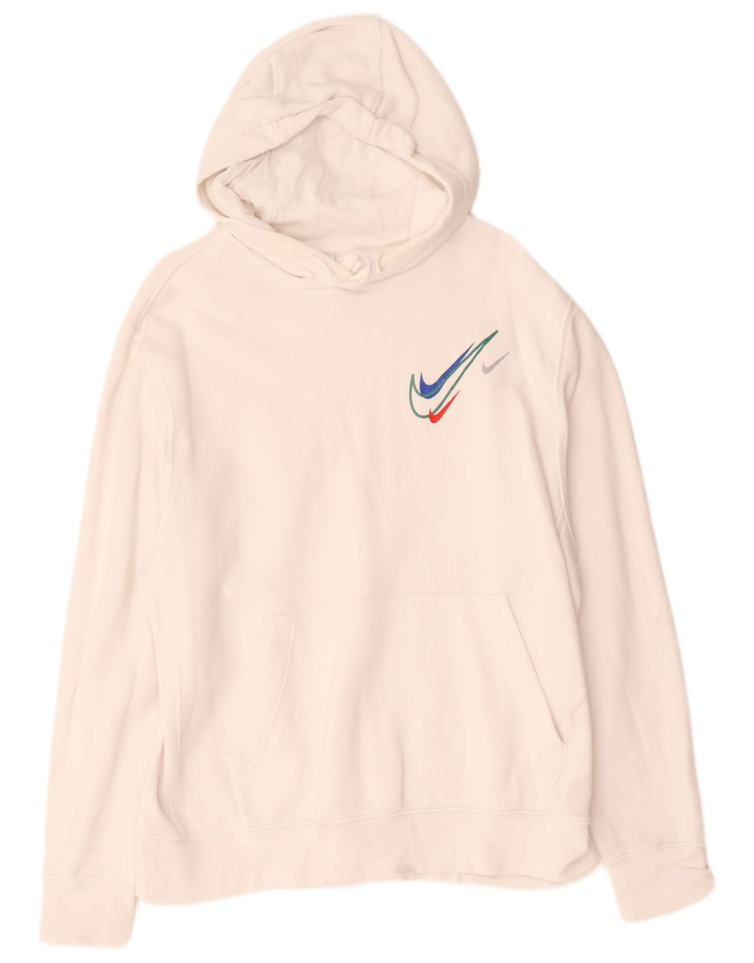Suéter Nike masculino com capuz gráfico grande algodão branco