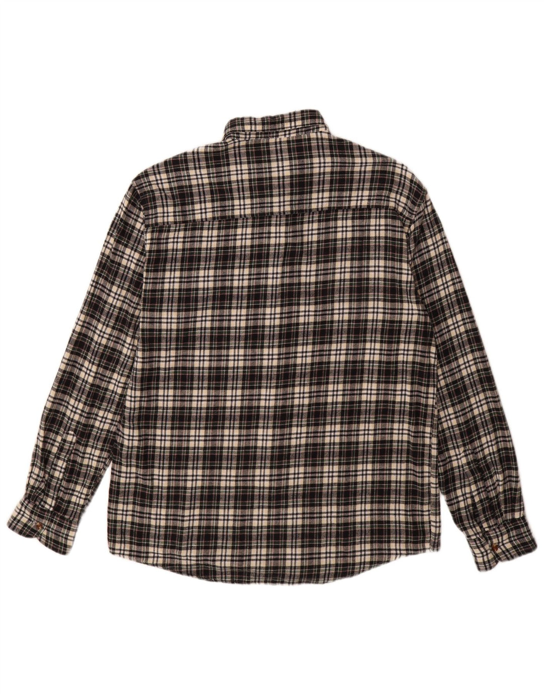 Camisa masculina vintage de flanela grande algodão xadrez preto