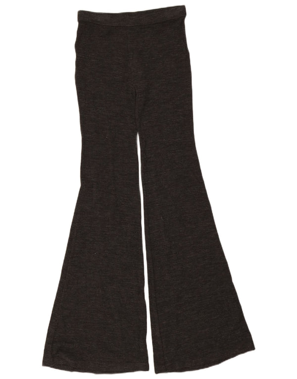 Roccobarocco Calça legging feminina flare UK 4 XS cinza manchada