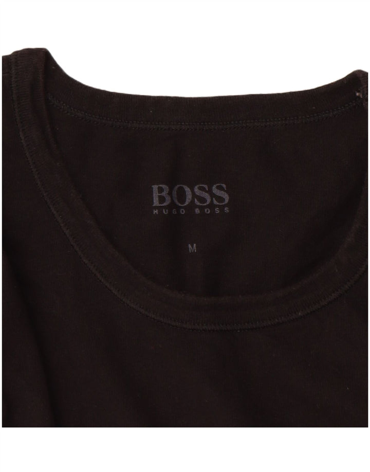 Camiseta masculina Hugo Boss Top médio algodão preto