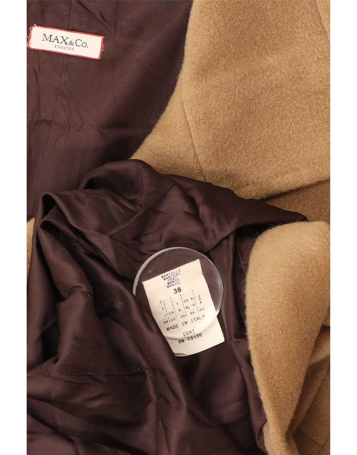 Sobretudo feminino Max & Co. IT 38 XS lã marrom
