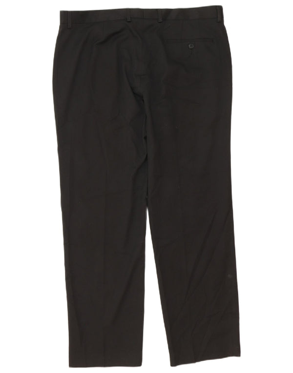 Calça masculina de terno cônico Marks & Spencer W38 L31 preto poliéster clássico