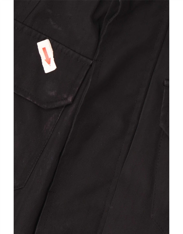 Jaqueta utilitária militar masculina Bomboogie UK 40 poliéster preto grande