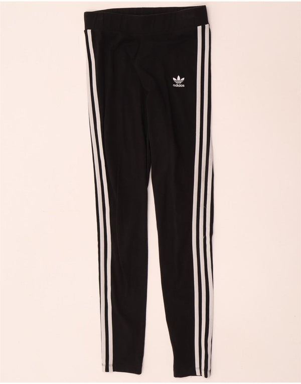 Leggings Adidas Femininas UK 10 Pequenas Algodão Preto
