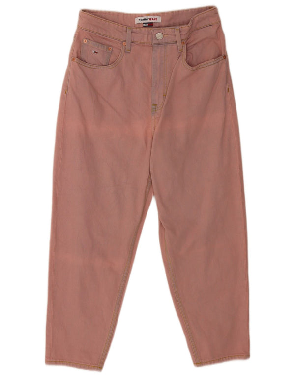 Jeans feminino Tommy Hilfiger Acid Wash cintura alta W30 L23 algodão rosa