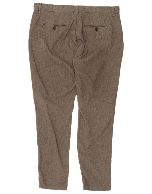 Zara Mens Slim Chino Trousers EU 44 Large W34 L28 Grey Polyester