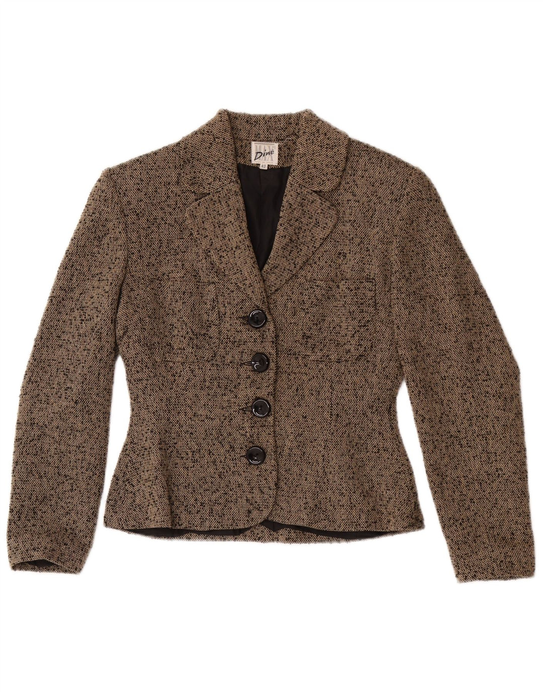 Jaqueta blazer feminina Max Dine com 4 botões IT 42 acrílico manchado marrom médio