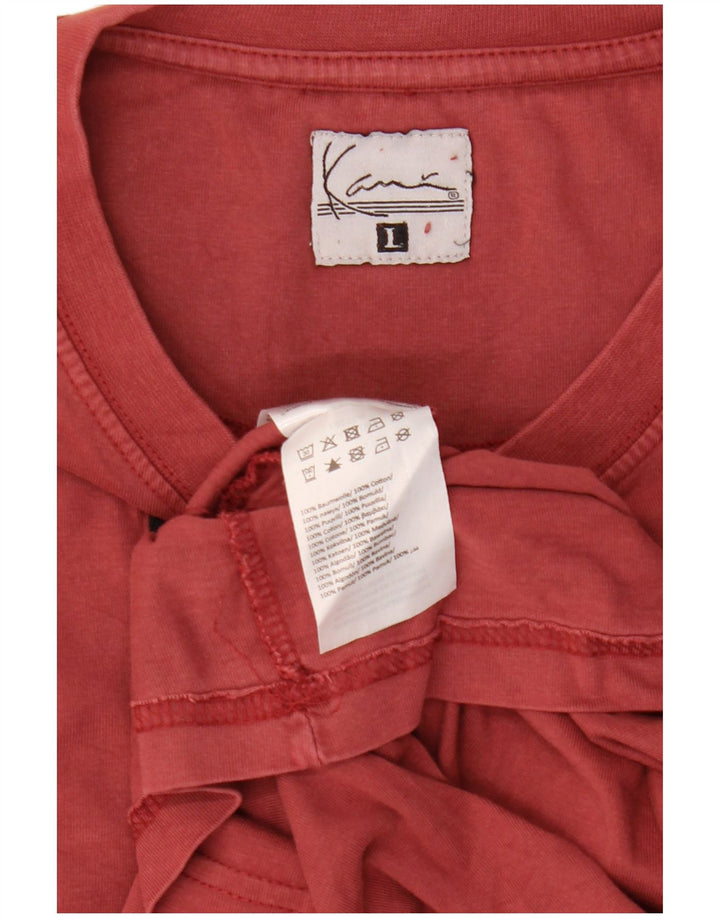 Camiseta gráfica masculina Karl Kani Top grande de algodão vermelho