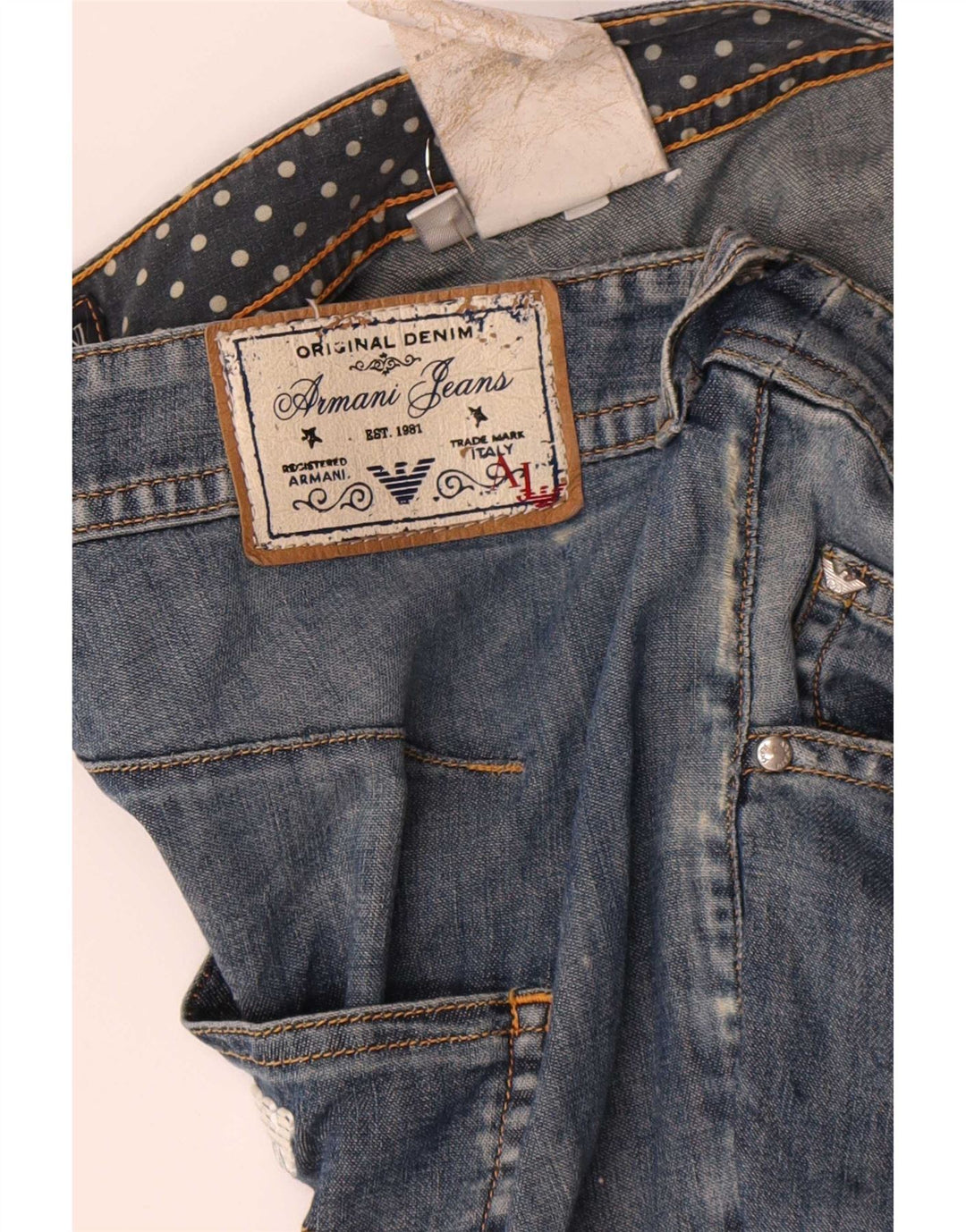 Armani feminino slim jeans W32 L27 algodão azul