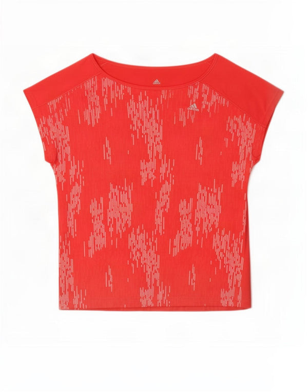 Camiseta Adidas Feminina Climalite Graphic Top UK 16/18 Grande Poliéster Vermelho