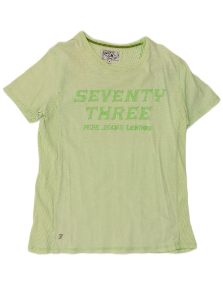 PEPE JEANS Camiseta masculina gráfica top 2XL algodão verde