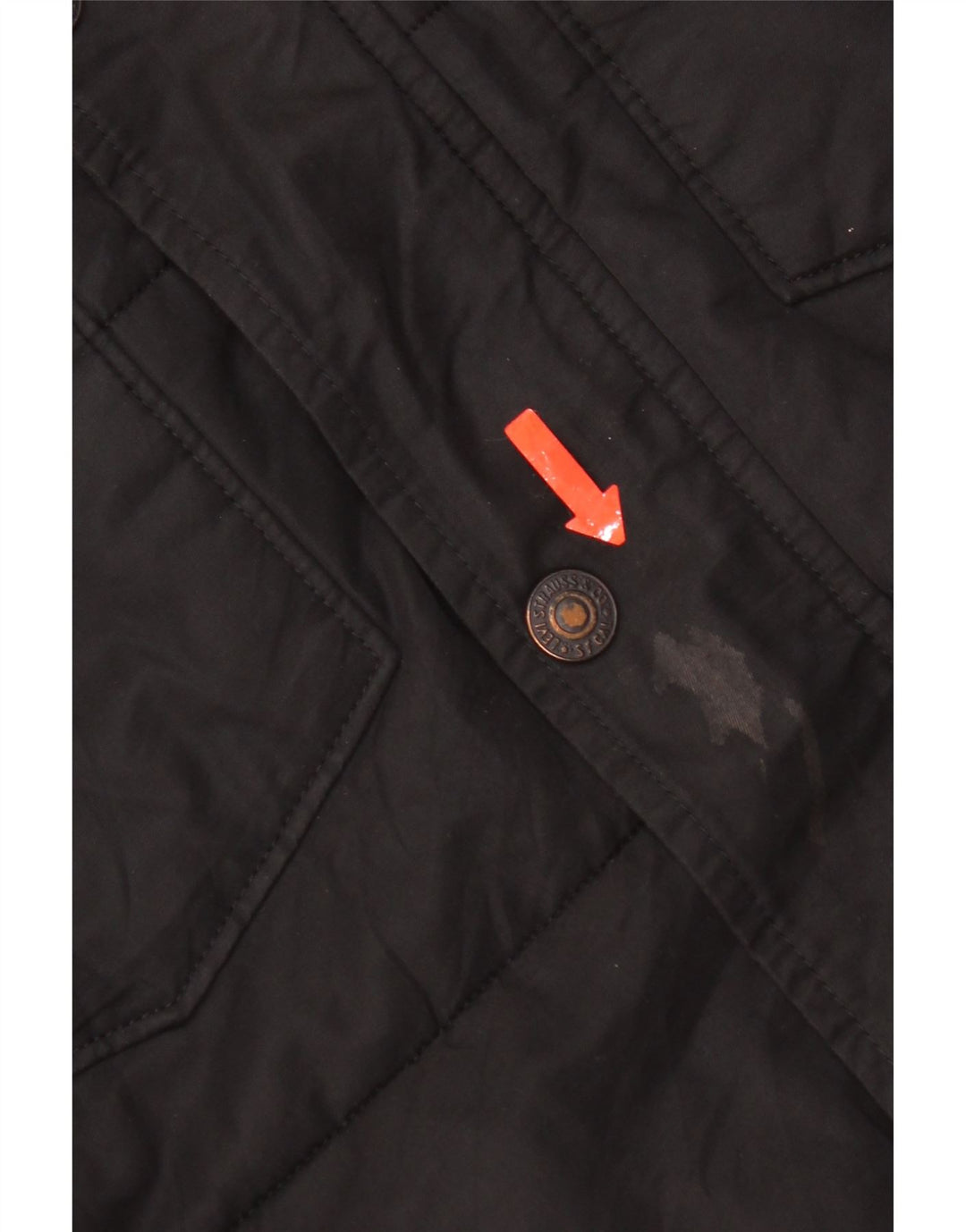 Jaqueta masculina acolchoada com capuz Levi's UK 38 algodão preto médio