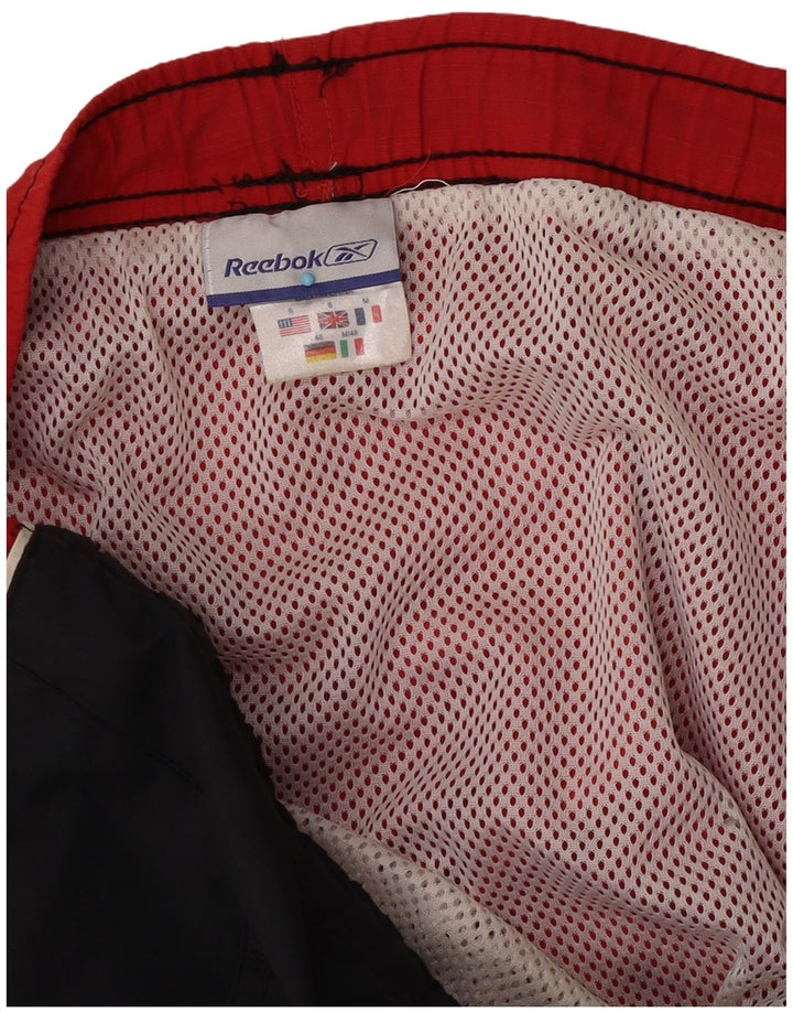Shorts de natação masculinos Reebok Graphic pequeno preto colorblock nylon