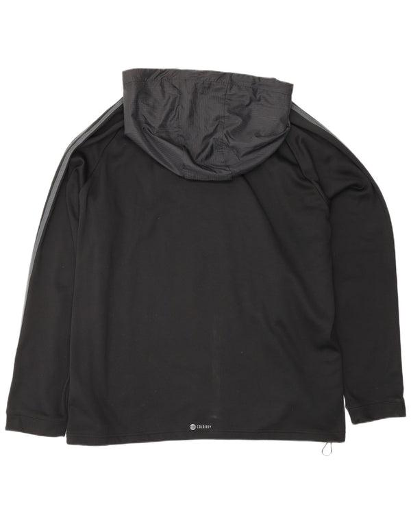 ADIDAS Mens Hoodie Jumper 2XL Preto Poliéster