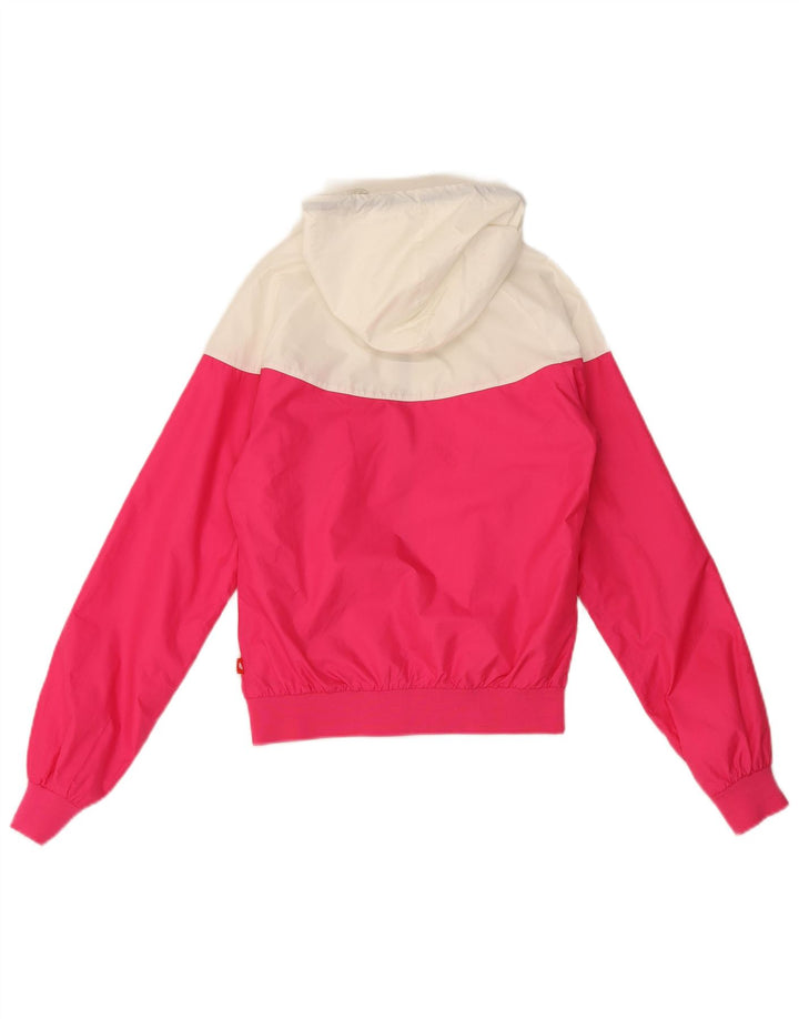 Jaqueta de chuva feminina Nike com capuz UK 10 poliéster colorblock rosa pequeno