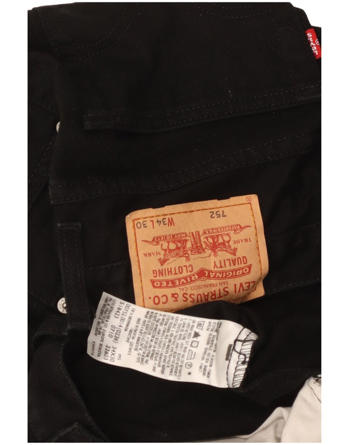 Calça jeans masculina Levi's 752 Straight W34 L26 algodão preto