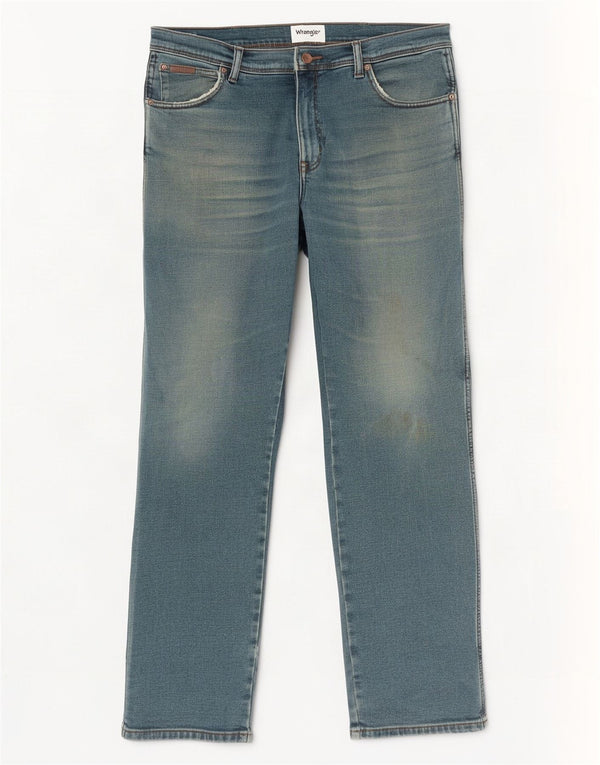 Wrangler Masculino Texas Straight Jeans W34 L32 Azul Algodão