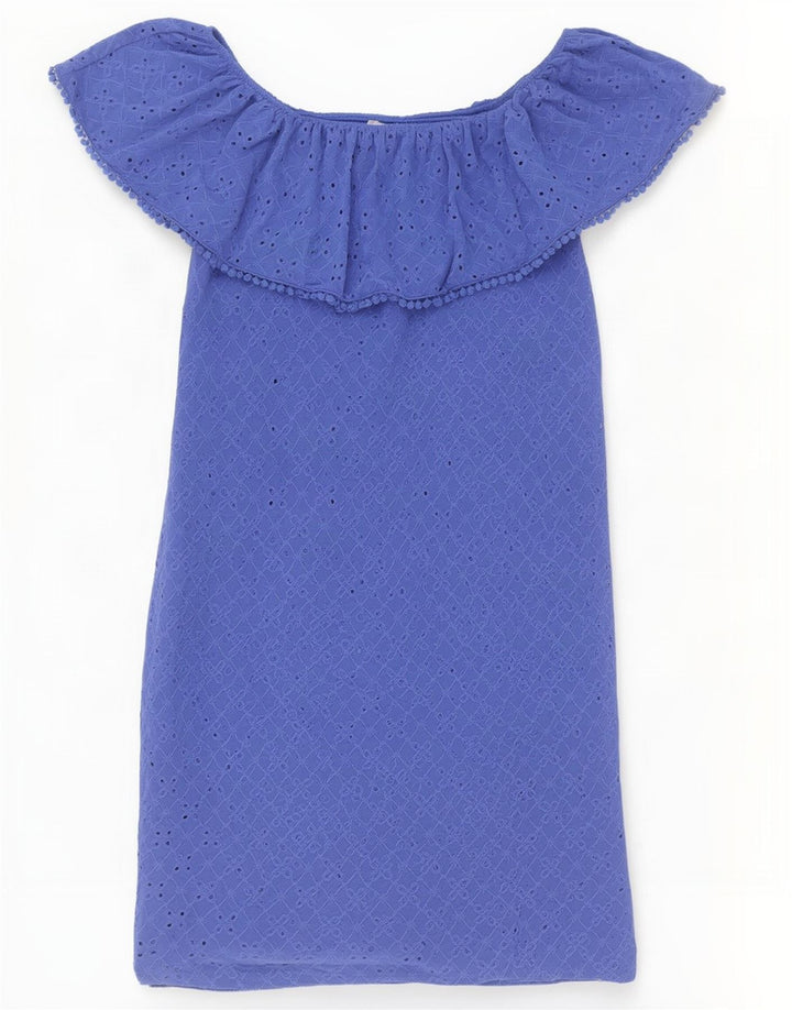 Vestido feminino Oasis com ombros de fora UK 6 XS azul poliéster