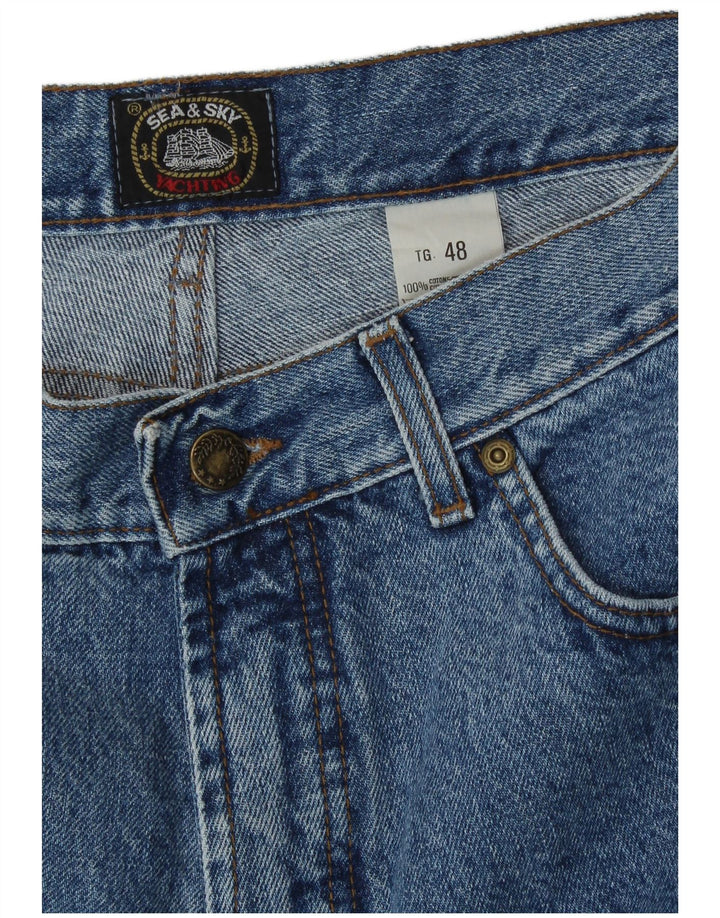 Sea & Sky Masculino Tapered Jeans IT 48 Médio W32 L30 Azul Algodão