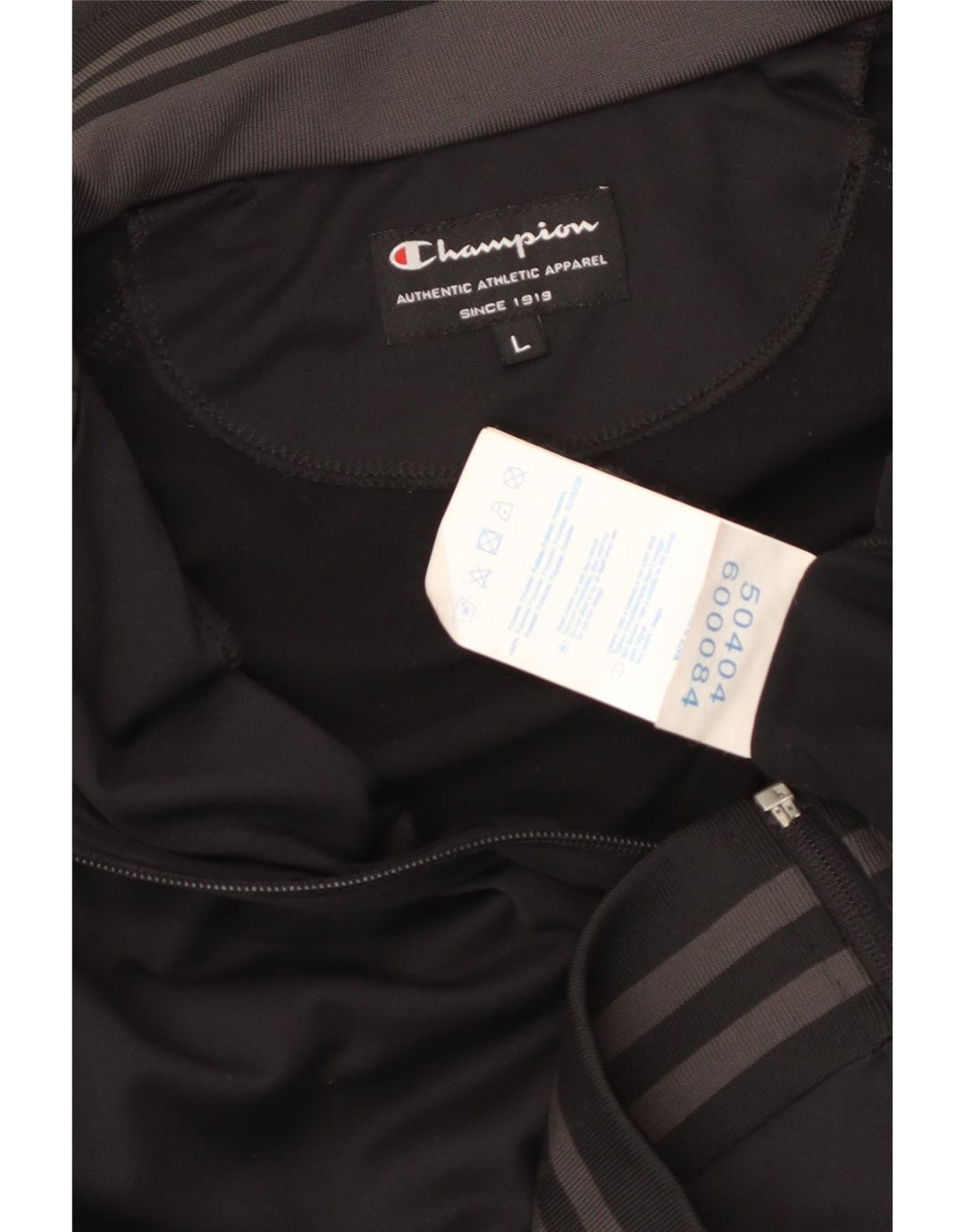 CHAMPION Mens Treino Top Jaqueta Grande Poliéster Preto