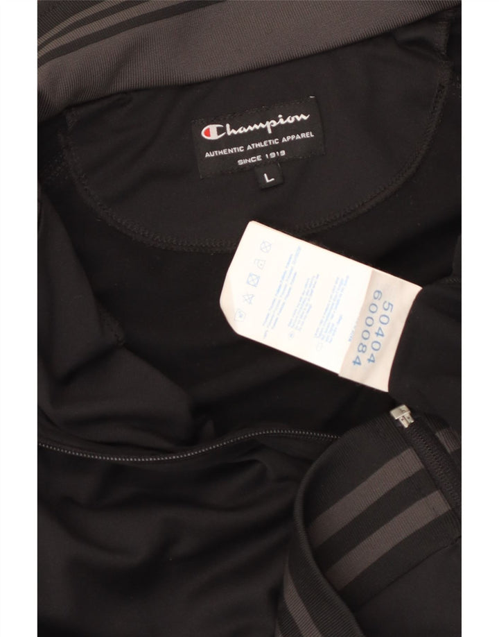 CHAMPION Mens Treino Top Jaqueta Grande Poliéster Preto