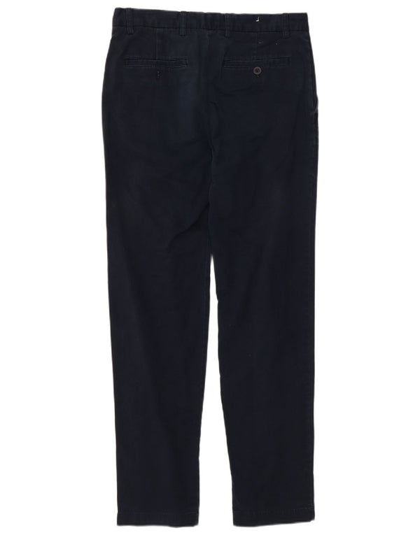 Zara Mens Slim Chino Calças EU 38 Pequeno W30 L28 Azul Marinho Algodão