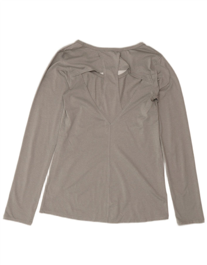 Reebok Masculino Top Manga Longa UK 8 Pequeno Esporte Cinza Poliéster