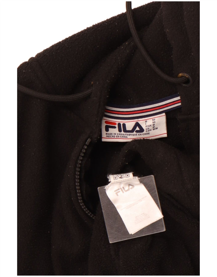 Suéter masculino de lã com capuz e gola com zíper FILA poliéster preto médio