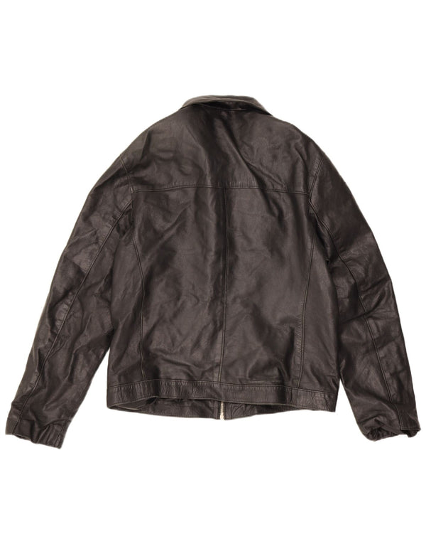 Jaqueta de couro masculina vintage UK 38 média preta