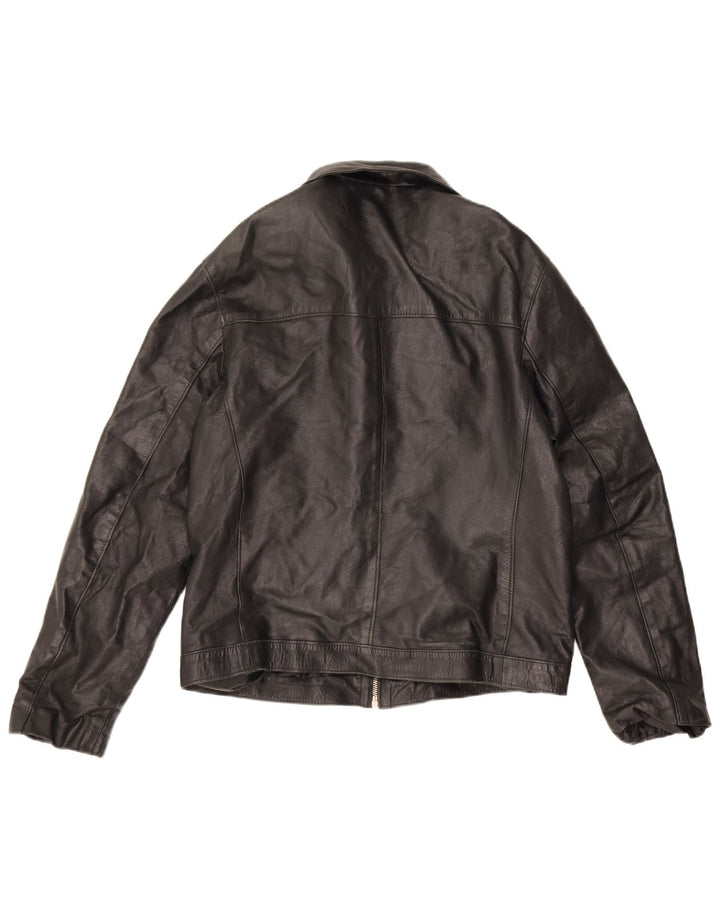 Jaqueta de couro masculina vintage UK 38 média preta