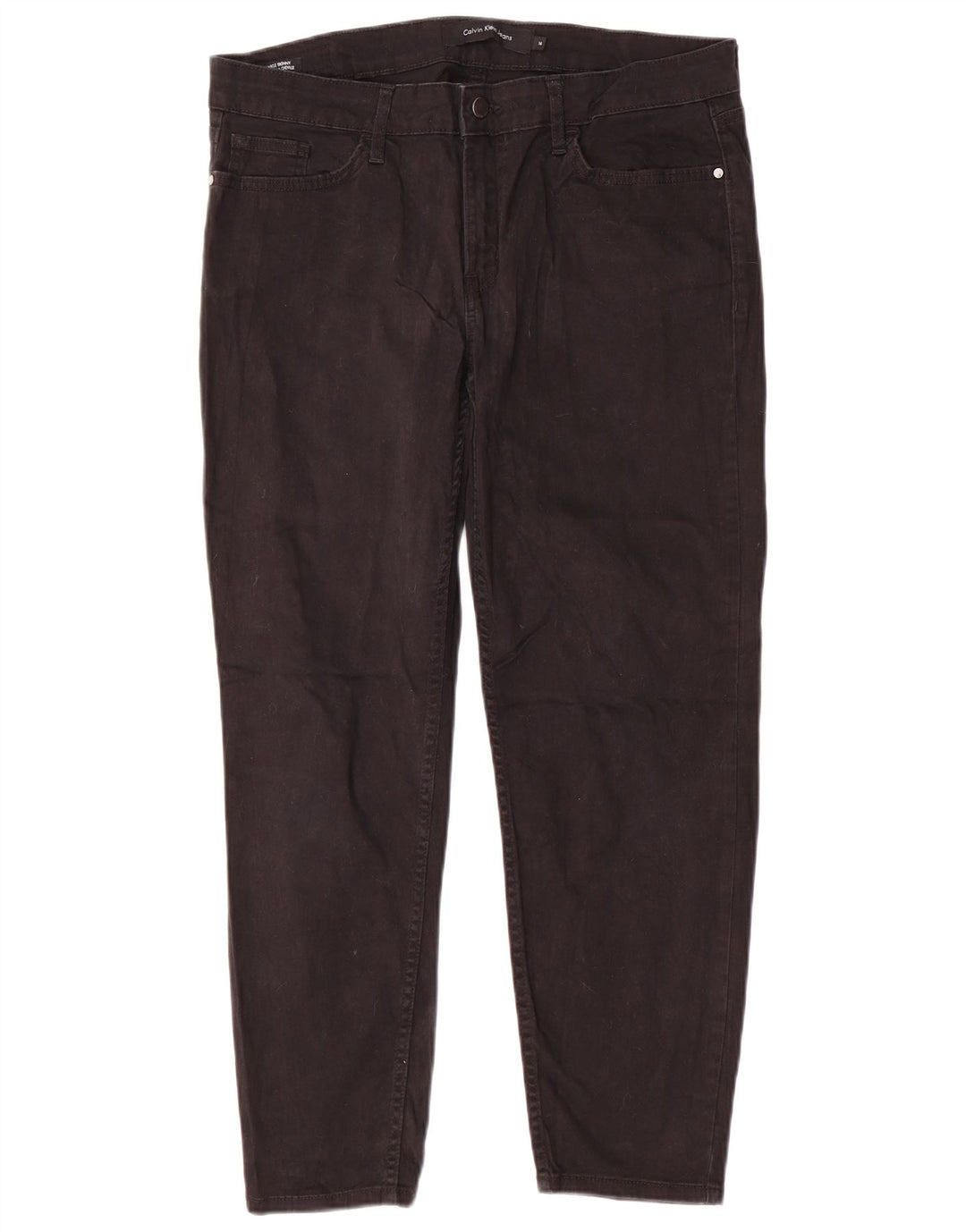 CALVIN KLEIN Calça feminina casual skinny US 14 XL W34 L26 algodão preto