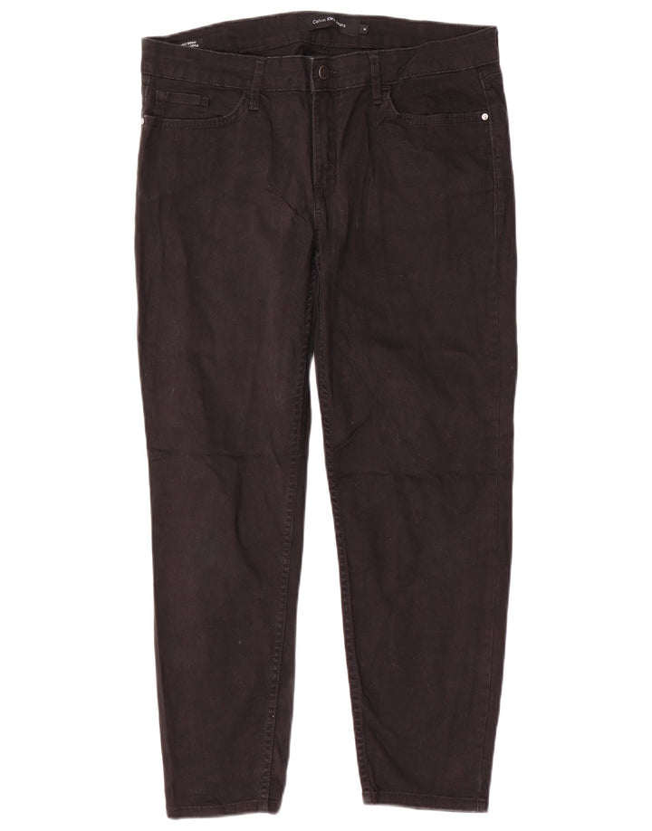 CALVIN KLEIN Calça feminina casual skinny US 14 XL W34 L26 algodão preto