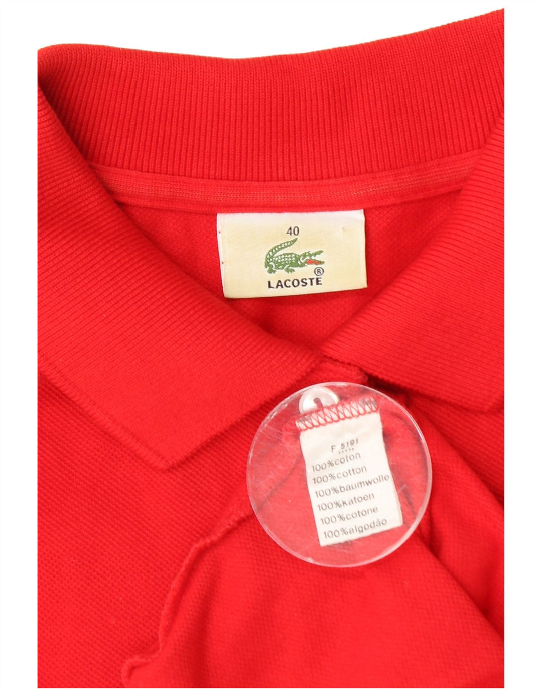 Camisa polo feminina Lacoste tamanho 40 algodão vermelho médio