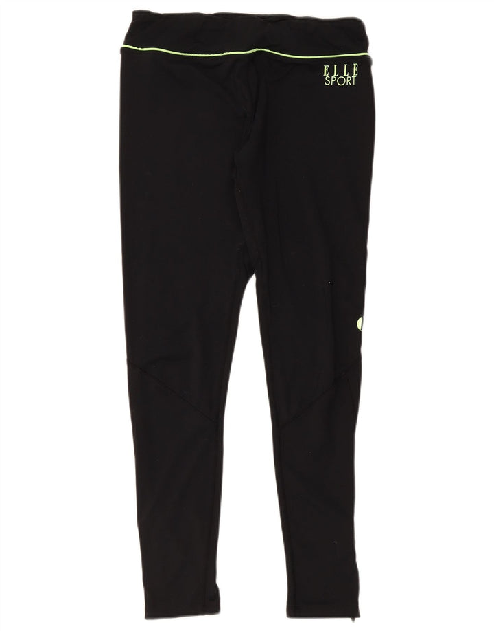 Leggings gráficas femininas Elle Sport UK 14 poliéster preto médio