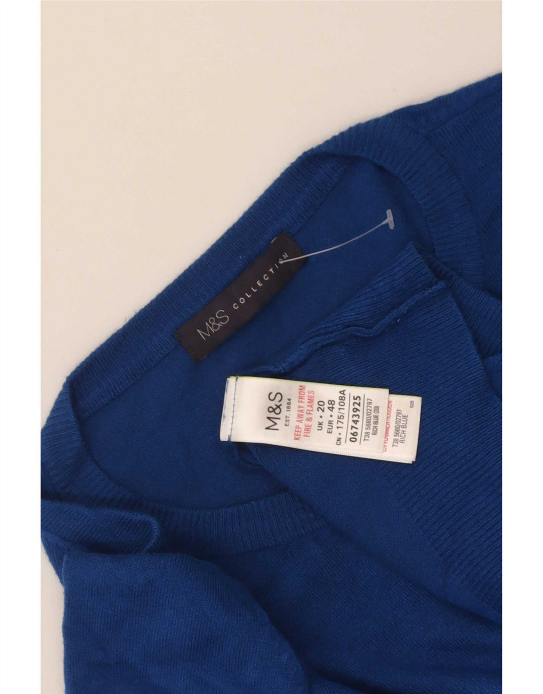 Suéter cardigã feminino Marks & Spencer UK 20 2XL azul viscose