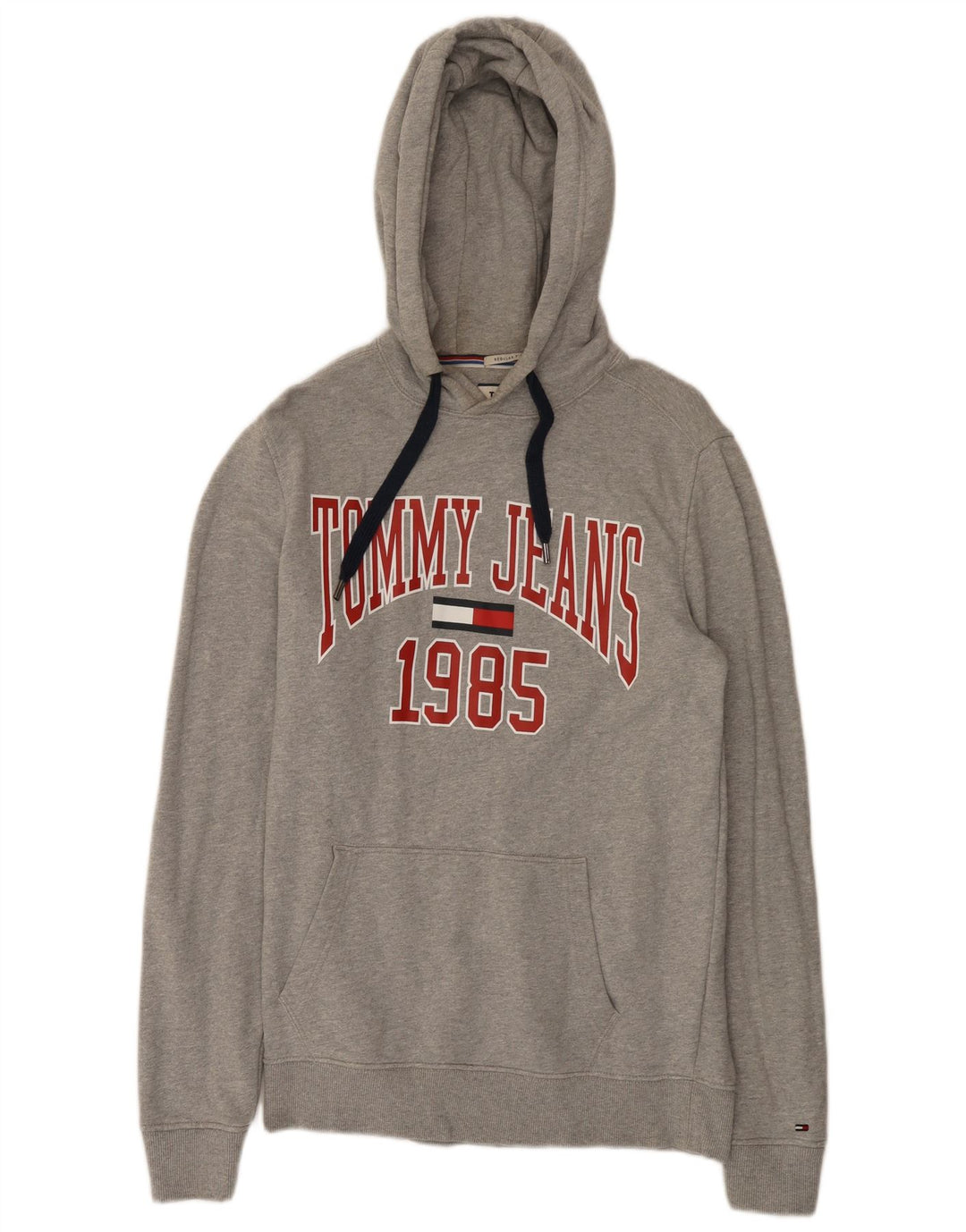 Tommy Hilfiger moletom com capuz masculino gráfico regular fit algodão cinza médio