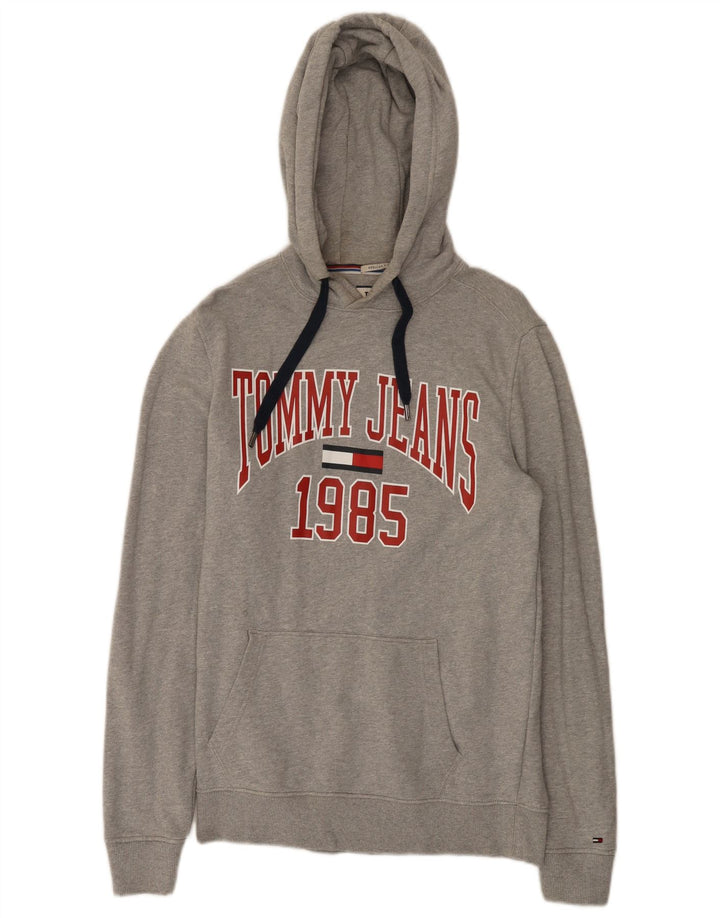 Tommy Hilfiger moletom com capuz masculino gráfico regular fit algodão cinza médio