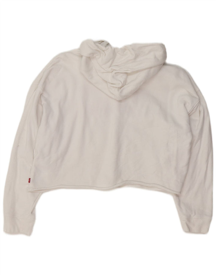 Suéter feminino com capuz oversized LEVI'S Reino Unido 14 algodão branco médio