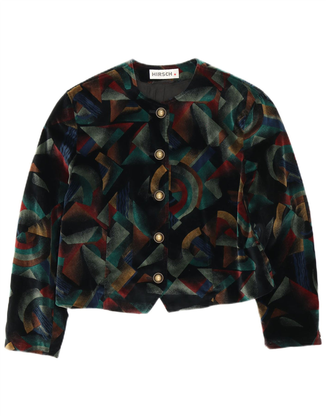 Jaqueta Bolero Feminina Hirsch com 5 Botões Reino Unido 12 Médio Multicolorido Geométrico