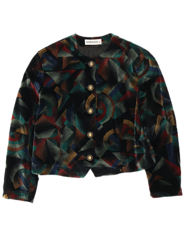 Jaqueta Bolero Feminina Hirsch com 5 Botões Reino Unido 12 Médio Multicolorido Geométrico