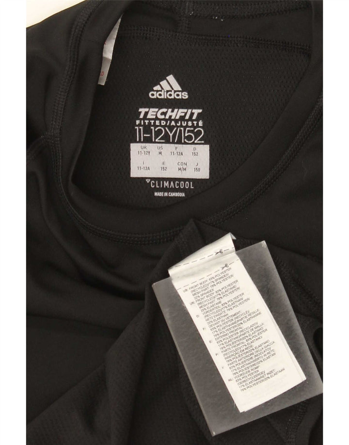 Top Adidas Menino Climacool manga comprida 11-12 anos preto poliéster