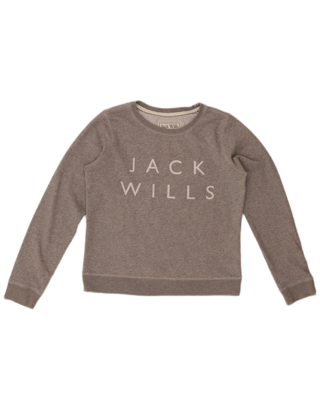 Suéter gráfico feminino JACK WILLS Reino Unido 12 cinza médio manchado