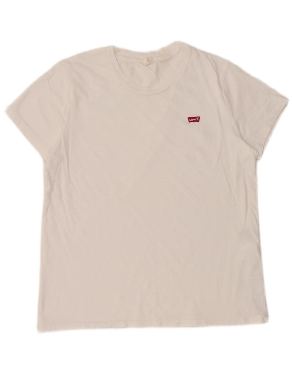 Camiseta feminina Levi's UK 12 algodão branco médio
