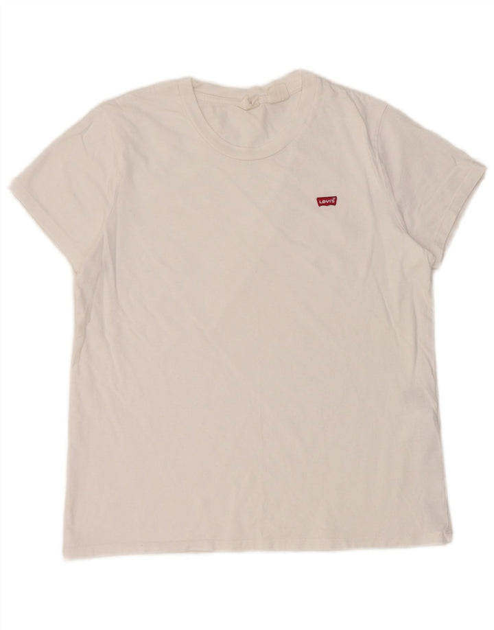 Camiseta feminina Levi's UK 12 algodão branco médio